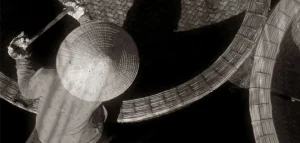 A black cleaning the surface.